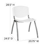 English Elm Commercial Grade Series 880 lb. Capacity Plastic Stack Chair with Titanium Gray Powder Coated Frame