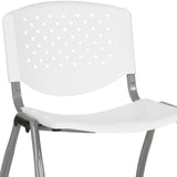 English Elm Commercial Grade Series 880 lb. Capacity Plastic Stack Chair with Titanium Gray Powder Coated Frame