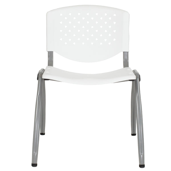 English Elm Commercial Grade Series 880 lb. Capacity Plastic Stack Chair with Titanium Gray Powder Coated Frame