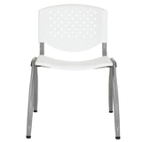 English Elm Commercial Grade Series 880 lb. Capacity Plastic Stack Chair with Titanium Gray Powder Coated Frame