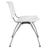 English Elm Commercial Grade Series 880 lb. Capacity Plastic Stack Chair with Titanium Gray Powder Coated Frame