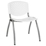 English Elm Commercial Grade Series 880 lb. Capacity Plastic Stack Chair with Titanium Gray Powder Coated Frame