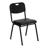 English Elm Commercial Grade Series 880 lb. Capacity Plastic Stack Chair with Open Back and Frame