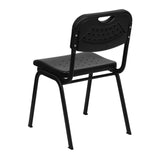 English Elm Commercial Grade Series 880 lb. Capacity Plastic Stack Chair with Open Back and Frame