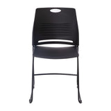 English Elm Commercial Grade Commercial Grade 660 lb. Capacity Plastic Stack Chair with Powder Coated Sled Base Frame and Integrated Carrying Handle