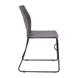 English Elm Commercial Grade Commercial Grade 660 lb. Capacity Plastic Stack Chair with Black Powder Coated Sled Base Frame and Integrated Carrying Handle