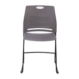 English Elm Commercial Grade Commercial Grade 660 lb. Capacity Plastic Stack Chair with Black Powder Coated Sled Base Frame and Integrated Carrying Handle