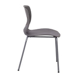 English Elm Commercial Grade Commercial Grade 770 lb. Capacity Ergonomic Stack Chair with Lumbar Support and Silver Steel Frame -