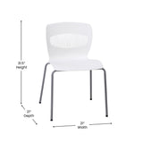 English Elm Commercial Grade Commercial Grade 770 lb. Capacity Ergonomic Stack Chair with Lumbar Support and Silver Steel Frame -