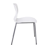 English Elm Commercial Grade Commercial Grade 770 lb. Capacity Ergonomic Stack Chair with Lumbar Support and Silver Steel Frame -