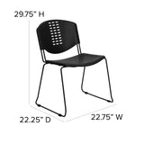 English Elm Commercial Grade Series 400 lb. Capacity Plastic Stack Chair with Frame