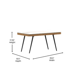 English Elm Evin Boho 4 Piece Indoor/Outdoor Rope Rattan Patio Conversation Set with Tempered Glass Top Coffee Table and Cushions, Natural