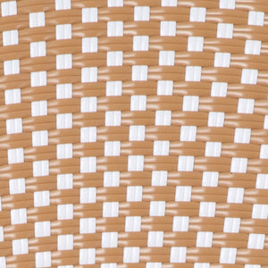 English Elm Commercial Grade - Set of 2 Stackable Indoor/Outdoor French Bistro 30" High Bar Stools, Commercial Grade, /White and Light Finish