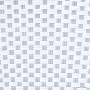 English Elm Commercial Grade Indoor/Outdoor Commercial Thonet French Bistro Stacking Chair, White and PE Rattan and Bamboo Print Aluminum Frame in Natural