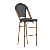 English Elm Commercial Grade Stackable Indoor/Outdoor French Bistro 30" High Barstool, Commercial Grade, and Bamboo Finish