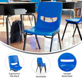 English Elm Commercial Grade Heavy-Duty Flex Comfort Classroom Stack Chair with Powder-Coated Frame and Ergonomic Back and Seat