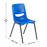 English Elm Commercial Grade Heavy-Duty Flex Comfort Classroom Stack Chair with Powder-Coated Frame and Ergonomic Back and Seat