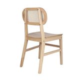 English Elm Commercial Grade - Set of 2 Commercial Cane Rattan Dining and Event Chairs with Solid Wood Frame and Seat,