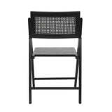 English Elm Commercial Grade - Set of 2 Cane Rattan Folding Chairs with Solid Wood Frame and Seat and Ventilated Back, Perfect for Events or Additional Seating, Natural/