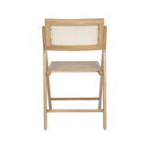 English Elm Commercial Grade - Set of 2 Cane Rattan Folding Chairs with Solid Wood Frame and Seat and Ventilated Back, Perfect for Events or Additional Seating,