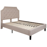 English Elm Full Size Tufted Upholstered Platform Bed in Fabric