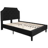 English Elm Full Size Tufted Upholstered Platform Bed in Fabric