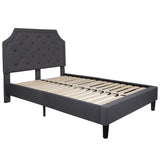 English Elm Full Size Tufted Upholstered Platform Bed in Fabric