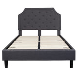 English Elm Full Size Tufted Upholstered Platform Bed in Fabric