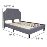 English Elm Full Size Tufted Upholstered Platform Bed in Fabric