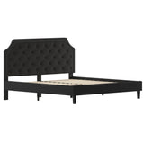 English Elm King Size Tufted Upholstered Platform Bed in Fabric