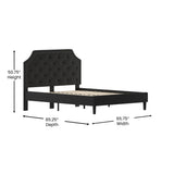 English Elm Queen Size Tufted Upholstered Platform Bed in Fabric