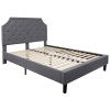 English Elm Queen Size Tufted Upholstered Platform Bed in Fabric