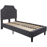 English Elm Twin Size Tufted Upholstered Platform Bed in Fabric