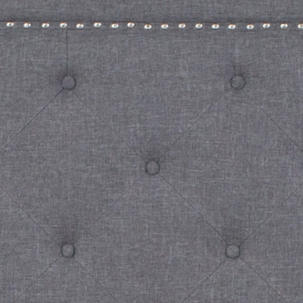 English Elm Twin Size Tufted Upholstered Platform Bed in Fabric