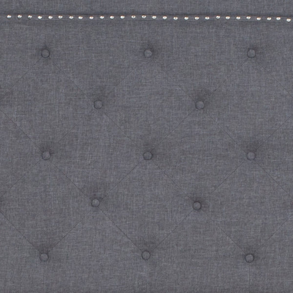 English Elm Full Size Tufted Upholstered Platform Bed in Fabric with 10 Inch CertiPUR-US Certified Pocket Spring Mattress