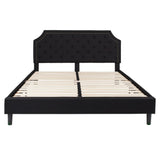 English Elm King Size Tufted Upholstered Platform Bed in Fabric with 10 Inch CertiPUR-US Certified Pocket Spring Mattress