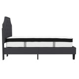 English Elm Twin Size Tufted Upholstered Platform Bed in Fabric with Memory Foam Mattress