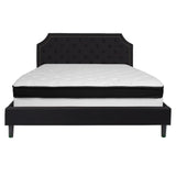 English Elm King Size Tufted Upholstered Platform Bed in Fabric with Memory Foam Mattress