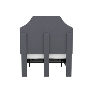 English Elm Twin Size Tufted Upholstered Platform Bed in Fabric with Memory Foam Mattress