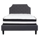 English Elm Full Size Tufted Upholstered Platform Bed in Fabric with Pocket Spring Mattress