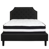 English Elm Full Size Tufted Upholstered Platform Bed in Fabric with Pocket Spring Mattress