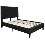 English Elm Full Size Tufted Upholstered Platform Bed in Fabric