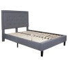 English Elm Full Size Tufted Upholstered Platform Bed in Fabric