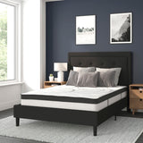 English Elm Full Size Tufted Upholstered Platform Bed in Fabric with 10 Inch CertiPUR-US Certified Pocket Spring Mattress