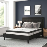 English Elm Queen Size Tufted Upholstered Platform Bed in Fabric with 10 Inch CertiPUR-US Certified Pocket Spring Mattress