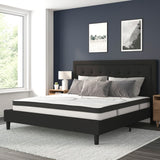 English Elm King Size Tufted Upholstered Platform Bed in Fabric with 10 Inch CertiPUR-US Certified Pocket Spring Mattress