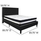 English Elm Queen Size Tufted Upholstered Platform Bed in Fabric with Pocket Spring Mattress