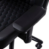 English Elm Commercial Grade Ergonomic High Back Adjustable Gaming Chair with 4D Armrests, Headrest Pillow, and Adjustable Lumbar Support, Black with Stitching