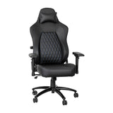 English Elm Commercial Grade Ergonomic High Back Adjustable Gaming Chair with 4D Armrests, Headrest Pillow, and Adjustable Lumbar Support, Black with Stitching