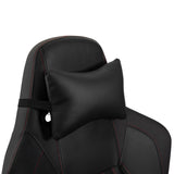 English Elm Commercial Grade Ergonomic High Back Adjustable Gaming Chair with 4D Armrests, Headrest Pillow, and Adjustable Lumbar Support, Black with Stitching